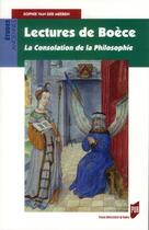 Couverture du livre « Lectures de Boèce ; la consolation de la philosophie » de Sophie Van Der Meeren aux éditions Pu De Rennes
