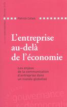 Couverture du livre « L entreprise au-dela de l'economie » de Patrick Calais aux éditions Descartes & Cie