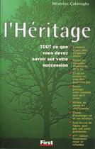 Couverture du livre « L'Heritage » de Beatrice Cakiroglu aux éditions First