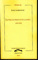 Couverture du livre « Lettres du front et de la geôle 1916-1918 » de Karl Liebknecht aux éditions Editions Du Sandre