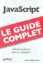 Couverture du livre « Javascript » de Olivier Hondermarck aux éditions Micro Application