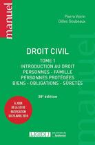 Couverture du livre « Droit civil t.1 ; introduction au droit » de Pierre Voirin et Gilles Goubeaux aux éditions Lgdj