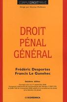 Couverture du livre « Droit pénal général (16e édition) » de Frederic Desportes et Francis Le Gunehec aux éditions Economica