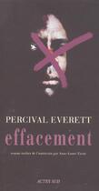 Couverture du livre « Effacement » de Percival Everett aux éditions Actes Sud