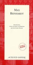 Couverture du livre « Max Reinhardt » de Jean-Louis Besson aux éditions Actes Sud