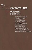 Couverture du livre « Questions d'archives » de Nathalie Léger aux éditions Imec