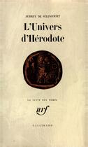 Couverture du livre « L'univers d'herodote » de Selincourt Aubrey De aux éditions Gallimard