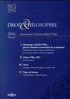 Couverture du livre « Droit/philosophie : annuaire de l'institut Michel Villey (édition 2016) » de  aux éditions Dalloz