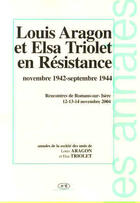 Couverture du livre « Louis aragon et elsa triolet en resistance » de  aux éditions Le Temps Des Cerises