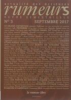 Couverture du livre « Revue Rumeur T.3 ; septembre 2017 » de  aux éditions La Rumeur Libre