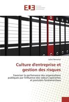 Couverture du livre « Culture d'entreprise et gestion des risques » de Julien Benomar aux éditions Editions Universitaires Europeennes