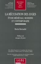 Couverture du livre « La récusation des juges » de Bernabe B. aux éditions Lgdj