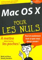 Couverture du livre « Mac os x » de B Levitus et S Brisbin aux éditions First Interactive