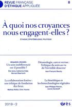 Couverture du livre « Rfea 8 - a quoi nos croyances nous engagent-elles ? » de  aux éditions Eres