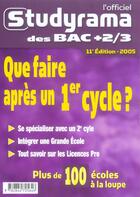 Couverture du livre « Que faire apres un 1er cycle ? (11e édition) » de  aux éditions Studyrama