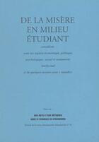 Couverture du livre « De La Misere en Milieu Etudiant » de Anonyme aux éditions Sulliver