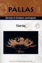 Couverture du livre « Revue Pallas T.87 » de Revue Pallas aux éditions Pu Du Mirail