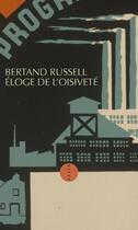 Couverture du livre « Éloge de l'oisiveté » de Bertrand Russell aux éditions Editions Allia