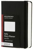 Couverture du livre « Agenda journalier 2014 poche noir couverture rigide » de Moleskine aux éditions Moleskine Papet