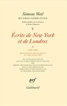 Couverture du livre « Oeuvres complètes t.5-1 » de Simone Weil aux éditions Gallimard