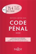 Couverture du livre « Code pénal (édition 2020) » de Carole Gayet et Yves Mayaud aux éditions Dalloz