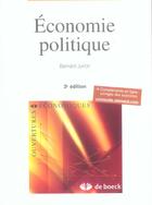 Couverture du livre « Economie politique » de Bernard Jurion aux éditions De Boeck Superieur