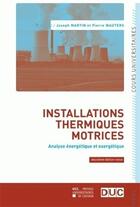 Couverture du livre « Installations Thermiques Motrices 2eme Edition » de Martin Wauters aux éditions Pu De Louvain