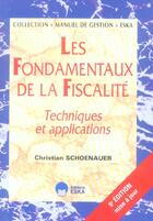 Couverture du livre « Fondamentaux de la fiscalite 6e (les) » de Schoenauer Christian aux éditions Eska