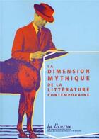 Couverture du livre « Dimension mythique de la litterature contemporaine » de Pur aux éditions Pu De Rennes