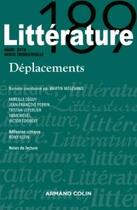 Couverture du livre « Litterature n 189 (1/2018) deplacements » de  aux éditions Armand Colin