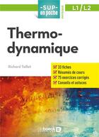 Couverture du livre « Sup en poche : thermodynamique » de Richard Taillet aux éditions De Boeck Superieur