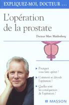 Couverture du livre « L'operation de la prostate » de Maidenberg Marc aux éditions Elsevier-masson