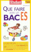 Couverture du livre « Que faire avec un bac es » de Bruno Magliulo aux éditions L'etudiant