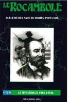 Couverture du livre « Le rocambole n 75-76 - le mysterieux paul feval » de Association Des Amis aux éditions Encrage