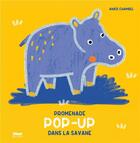 Couverture du livre « Promenade Pop up dans la savane » de Anais Chambel aux éditions Glenat Jeunesse