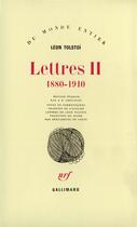 Couverture du livre « Lettres T2 » de Leon Tolstoi aux éditions Gallimard