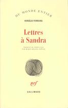 Couverture du livre « Lettres a sandra » de Ferreira Vergil aux éditions Gallimard