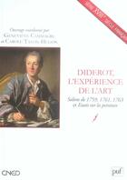 Couverture du livre « Diderot, l'expérience de l'Art » de Genevieve Cammagre aux éditions Belin Education