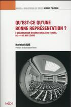 Couverture du livre « La représentativité ; une valeur pratique pour les organisations » de Louis Marieke aux éditions Dalloz