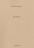 Couverture du livre « Horde ; feudataire de Berze » de Christian Doumet aux éditions Obsidiane