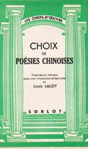 Couverture du livre « Choix de poésies chinoises » de Louis Laloy aux éditions Nel