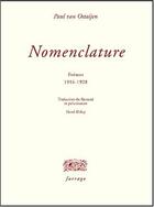 Couverture du livre « Nomenclature » de Paul Van Ostaijen aux éditions Verdier