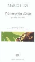 Couverture du livre « Prémices du désert : poésie 1932-1957 » de Luzi Mario aux éditions Gallimard