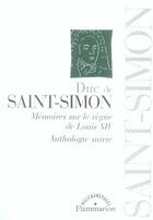 Couverture du livre « Mémoires sur le règne de louis xiv t.1 » de Saint-Simon aux éditions Flammarion