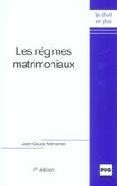 Couverture du livre « Regimes matrimoniaux 4eme code renvoi s346514 (4e édition) » de Janssen L aux éditions Pu De Grenoble