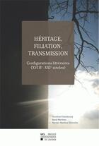 Couverture du livre « Heritage, Filiation, Transmission » de Watthee-Delmotte aux éditions Pu De Louvain