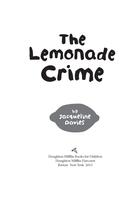 Couverture du livre « The Lemonade Crime » de Davies Jacqueline aux éditions Houghton Mifflin Harcourt