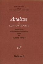 Couverture du livre « Anabase » de Albert Henry aux éditions Gallimard