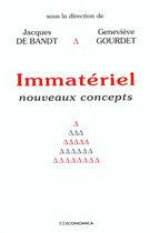 Couverture du livre « IMMATERIEL » de Bandt (De)/Gourdet aux éditions Economica