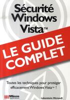 Couverture du livre « Sécurité windows vista » de  aux éditions Micro Application